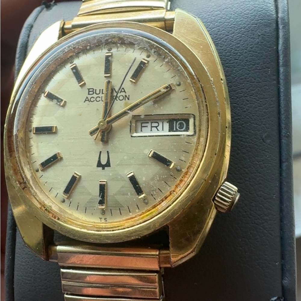 Bulova Accutron Gold Timepiece with Day-Date